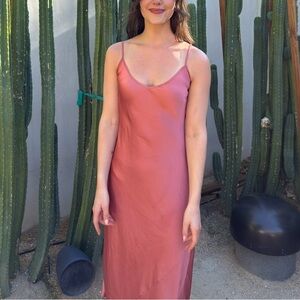 Wilfred Satin Slip Dress in Dusty Rose